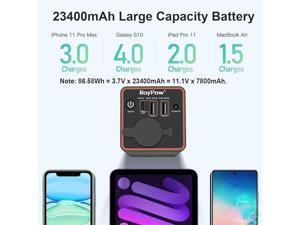 12v power bank with cigarette lighter socket 30W PD Portable Charger 12V/10A Socket, 86.58Wh USB C Lap A charging 30W PD Power Bank with