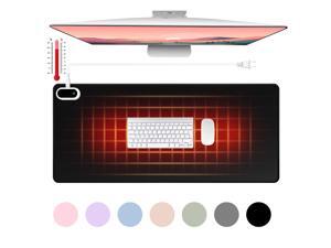 Konohan Heated Desk Pad Warm Mouse Pad, 5 Heating Level & 4 Hour Auto Shut-Off, PU Leather Warm Mouse Mat Heating Keyboard Gaming Mice Warmer Mat Only Supports 110v(Black Color,31.5" X 13")