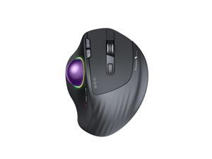 RGB Wireless Trackball Mouse, ProtoArc 2.4G Bluetooth Ergonomic  Rechargeable Rollerball Mice with 3 Adjustable DPI, 3 Device  Connection&Thumb Control