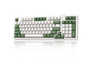 AUSDOM 98Pro Silent Mechanical Keyboard,Wireless Hot Swappable Silent Keyboard with Backlit,Gasket Structure,Pre-lubed Tactile Switches,2.4GHz/Type-C/Bluetooth Custom Keyboard(Green & White-Silent)