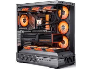 YAWYORE Gaming PC ATX Medium Tower Computer Case,Compatible Micro ATX/Mini ITX,Support 360 Water Cooling/Easy Removal/Back Plug Main Board /270 ° Ocean View Room Chassis- Black