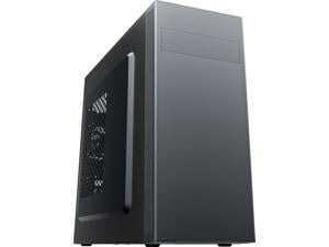 MUSETEX ATX PC Case Support 5.25" ODD, Computer Case Pre-Install 1x120MM Fan+1x80MM Fan, Classic Retro Design Desktop ATX Tower Case, USB 3.0, Black,852
