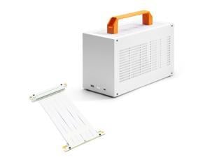 SGPC Itx Mini Case - New K49(Steel)/2 Handles,Vented Panel - 2 Steel & 1 Acrylic Side Panels / 7L Small Itx Case White /PCIe 3.0 riser cable