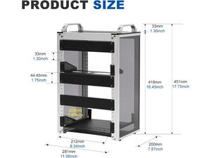GeeekPi Barre transversale en aluminium de 25,4 cm avec trous de vis pré-percés pour armoire serveur DeskPi RackMate T0/T1/T2/TT