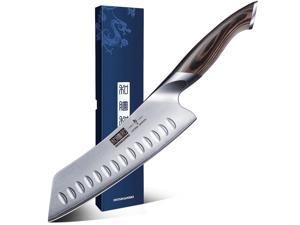 HOSHANHO 7 Inch Japanese Chef Knife, Ultra Sharp High Carbon Stainless Steel AUS-10 Kitchen Knife, Professional Santoku Knives with Ergonomic Pakkawood Handle