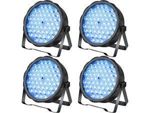 BETOPPER LED Par Lights 54 x 1.5W, RGB Stage Lights DMX DJ Lighting Sound Activated with Stand, Strobe Light & Wash Par Lighting DMX for Parties, Church, Wedding, Bars, 4 Pack