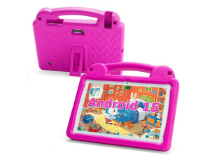 paitanry Android Tablet 10 Inch, Android 15 Kids Tablet, A523 Octa-Core, 8GB+64GB, 1TB Expandable, WiFi 6 (2.4G+5G), EVA Case with Stand, Pink