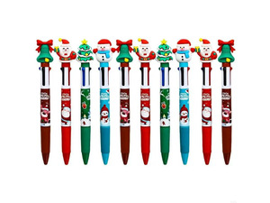 10Pcs Retractable Multicolor Pen for Student Adult, 4 Color-in-1 Ballpoint Pen