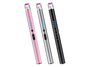 3 Pack Electric Candle Lighter Rechargeable USB Lighters Flameless Windproof Plasma Arc Lighters with Safety Lock Long Lighter for Candle BBQ Camping Birthday Party