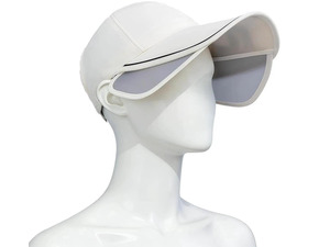 Womens Beige Sun Visor Hat, Wide Brim Adjustable Polyester Cap, UV Sun Protection for Golf Outdoor Activities