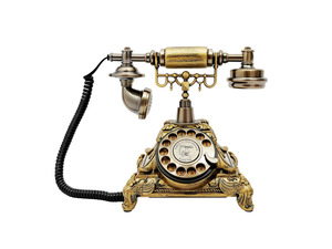 Vintage Rotary Dial Telephone  Bronze Resin Corded Landline with Functional Dial & Noise-Canceling Audio, Old-Fashioned Desk Phone for Home Office, Cafe, Bar & Hotel Decor