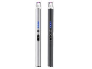2 Pack Electric Candle Lighter USB Rechargeable Lighters Windproof Plasma Arc Lighters Flameless Type C Long Lighter with Safety Switch for Candle BBQ Camping Birthday Fireworks