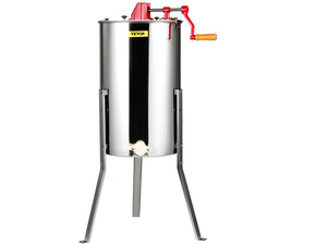 Manual Honey Extractor, 3 Frames Honey Spinner Extractor, Stainless Steel Beekeeping Extraction, Honeycomb Drum Spinner with Lid, Apiary Centrifuge Equipment with Height Adjustable Stand