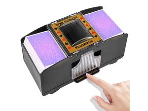 Automatic Card Shuffler 2 Deck,Battery-Operated Electric UNO Poker Shuffler,Playing Card Shuffler for Home Card Game,Travel