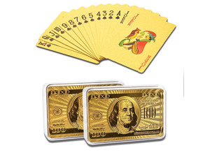 2 Decks 24K Gold Playing Cards Poker Collection Plastic Waterproof Card Games
