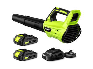 Leaf Blower Cordless, Leaf Blower with Battery and Charger - 2 Speed Modes, 2 Batteries, 20V Powerful Lightweight Electric Blowers for Blowing Leaves, Lawn Care, Patio, Green