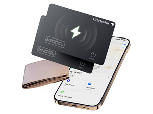 Wallet Tracker Slim Card Tracker, 0.094in Rechargeable Bluetooth Tracker for Wallets, Passport, Work with Apple Find My, Card Locator- iOS Only [Apple MFi Certified] - 2pcs in 1