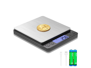 Coin Scale to Weigh Coins, 1kg/0.01g High Accuracy Gram Scale for Coin Collectors, Gold and Jewelry, with USB Charging, LCD Display, PCS Counting, Includes Charging Cable and AAA Batteries