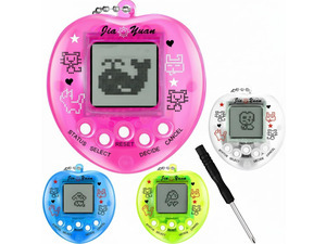 3 Pcs Virtual Electronic Pet Keychain Toys for Kids and Teens, Retro Mini Digital Pet Game Set, Handheld Pixel 90s Toy for Travel Gifts, Party Favor, Goodie Bag, Classroom Prize (Transparent, 5 Color)