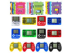 12 Pack Video Game Keychain with Cards for Kids Bulk Party Supplies for Birthday, Goodies Bags Stuffer Classroom Prizes