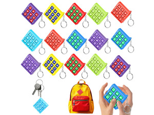 16 Pcs Tic Tac Toe Game Party Favor Birthday Goodie Bag Basket Stuffers Keychains for Kids 8-12 Back to School Classroom Prize Treasure Chest Carnival Prize Box Exchange Gift (6 Color)