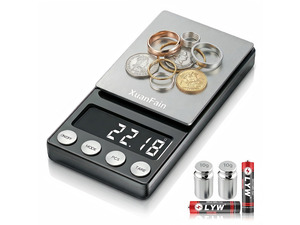 Digital Coin Scale, 500g x 0.01g Jewelry Scale for Gold | Precision Pocket Gram Scale with Calibration Weight, 7 Units, Tare Function and Backlit LCD for Collectors and Bank Tellers