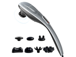 Handheld Percussion Massager for Back, 3600 RPM, 5 speeds, 7 Heads | deep tissue massage, 5 massage modes, long curved handle, 15-minute auto-off, 25W corded power, back and body us