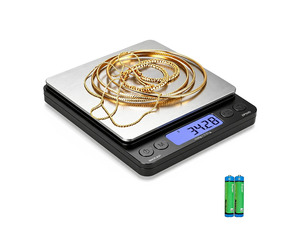 Digital Jewelry Scale  500g x 0.01g Precision Gold Scale for Jewelers & Collectors, Digital Coin Scale with Backlit LCD, Tare Function Ideal for Gemstones, Bullion & Coins.