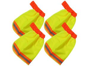 4Pcs High Visibility Sun Shade for Hard Hat Full Brim Reflective Edging Breathable Polyester Mesh Nape Protector Outdoor
