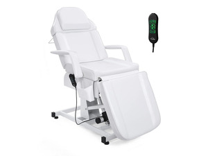 Fully Electric Salon Facial Bed,Multipurpose Tattoo Lash Lift Massage Table,Height Backrest Footrest Adjustable, Esthetician Table for Beauty Barber Spa (White)