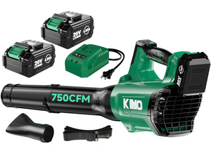 Cordless Leaf Blower with Battery and Charger, 750CFM 220MPH, 4 Speeds w/Turbo Mode, Brushless Motor, 3 Extended Tube, 2x4.0Ah Battery Powered Leaf Blowers for Lawn Care Patio Cleaning Wet Leaves