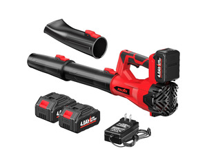 Cordless Leaf Blower, 6 Speed Modes, 500 CFM/150 MPH Leaf Blower Cordless with 3 Tubes & 2x4.0Ah Batteries, Battery Powered Leaf Blowers for Patio, Yard, Sidewalk, Garage Cleaning, Lawn Care