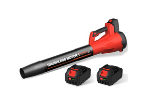 Leaf Blower, Cordless Leaf Blower with 2 X 5.0Ah Battery and Charger, 6 Speed Mode Electric Leaf Blowers Cordless for Blowing Leaves, Blowers for Yard Garden Lawn Care and Dust, Gift for Men(Red)