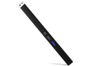 Candle Lighter, Windproof Electric Lighter with Lock & LED Display | Black | Extended Handle Design | USB-C Rechargeable Design | Windproof Pulse Electric | Ignition Lighters for Candle Camping
