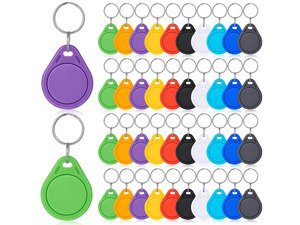 100 Pcs Nfc Tags Keytags Nfc Key Keychain Business Card Digital Programmable 504 Bytes Memory, Compatible with Mobile Phone (Multicolor)