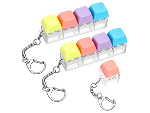 Keyboard Fidget Keychains, Decompression Keychain Stress Relief Fidgets Silent and Loud Sensory Keychains Keyboard Clicker Keychain for Anxiety Pass Time Adult Halloween