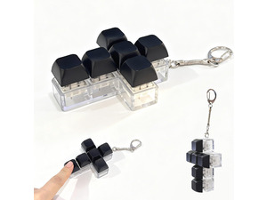 Faith Cross Keyboard Fidget Toy  Crisp Sound,Stress Relief Fidget Clicker Keychain,Quiet Anxiety Gift Toys for Adults at Work, Travel, Home  Anxiety Relief & Focus Boost (Black)