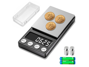 Digital Coin Scale, Gram Scale 0.01g Accuracy for Coin Collectors, Bank Tellers and Home Use, Ideal Scale for Gold and Jewelry, 200g Capacity with Calibration Weight
