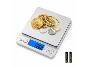 Digital Jewelry Scale, Coin Scale to Weigh Coins for Collectors | 500g x 0.01g Gram Scale 0.001oz/0.01g Accuracy for Jewelers, Portable Digital Scale with Tare Function & 2 Trays