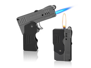 Torch Lighter Switchable Soft / Jet Flame Cigarette Cigar & Pipe Lighter Butane Refillable with Lockable Function for Tobacco, Cool Foldable Llighters Unique Gifts for Men(Butane Not Included)