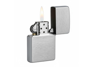 Classic Brushed Chrome Pocket Lighter - Windproof & Refillable Flip-Top Metal Lighter - Everyday Use Pocket Lighters - Luxury Lighters Made in USA