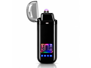 Electric Lighter, USB Rechargeable Windproof Dual Arc Lighter, Small Flameless Plasma Lighters for Outdoor, Camping, Kitchen,Boyfriends Father,Grill,Gifts,Candle,Indoors-Black A