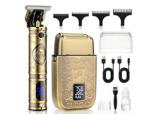 Manscape Foil Shaver & Beard Trimmer for Men,Electric Razor Grooming Kit | Multifunctional,AllMetal Body,LED Display,LongLasting Battery.For beards,haircuts,styling,body hair & bald fade trimming