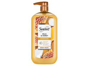 Suave Milk & Honey Moisturizing Body Wash with Glycerin & Vitamin E, 30 FL OZ Pump