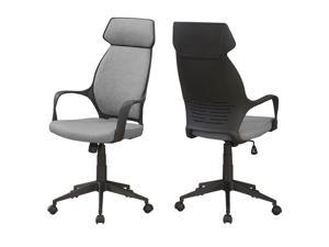 Monarch Specialties 46"H Contemporary Adjustable Seat Height High Back Executive Office Chair - Grey, Black