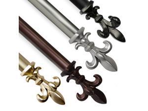 Hermosa Home Marie 1" Diameter Decorative Curtain Rod 120-170" - Satin Nickel Hermosa Home Marie 1" Diameter Decorative Curtain Rod 120-170" - Satin Nickel