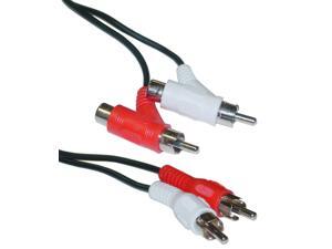 Offex Wholesale RCA audio piggyback cable, 2 male to male + female piggy back, 12 foot Offex Wholesale RCA audio piggyback cable, 2 male to male + female piggy back, 12 foot