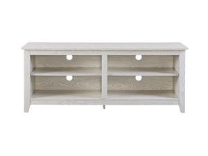 58" Wood TV Media Stand Storage Console - White