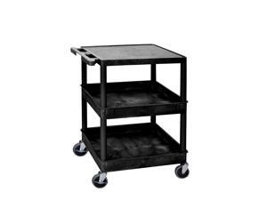 Luxor STC211-B - Flat Top and Tub Middle/Bottom Shelf Cart Luxor STC211-B - Flat Top and Tub Middle/Bottom Shelf Cart