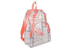 Eastsport 2303244 Eastsport Clear All Day Backpack - Clear with Orange Trim, Case of 12 Eastsport 2303244 Eastsport Clear All Day Backpack - Clear with Orange Trim, Case of 12